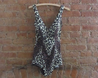1960s Cole of California leopard bathing suit | 60's bombshell pinup old hollywood glamour | Ginger