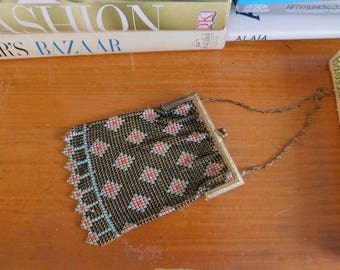 1920s Whiting & Davis mesh purse • Antique 20s art deco handbag