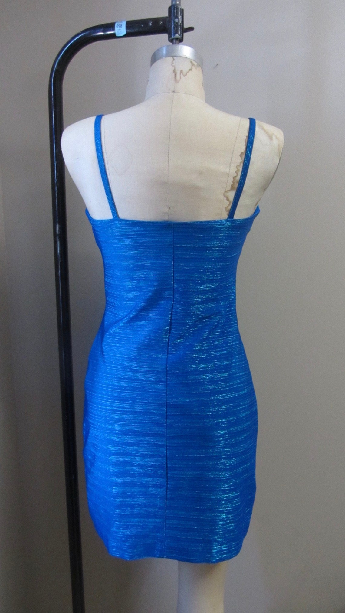 Vintage Electric Blue Mini Dress 90s Y2K Clueless Raver Body - Etsy