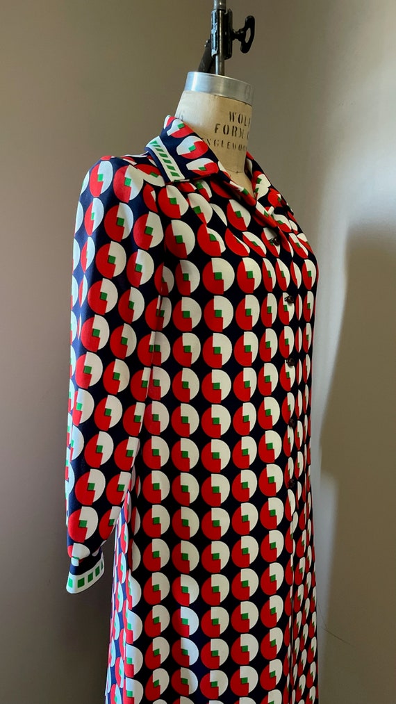 1960s geometric shirt dress | 60's 70's Mod Op Art - image 3