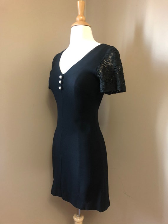 1960s Radley of London black mini dress | 60's Bo… - image 5