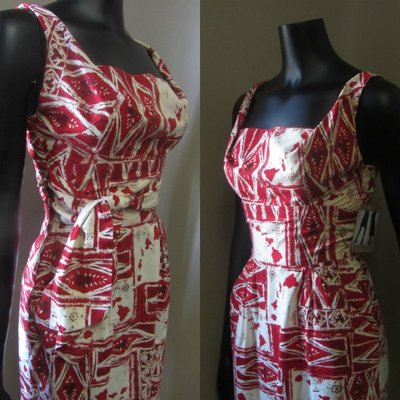 1950s Alfred Shaheen Hawaiian Novelty Print Dress… - image 10