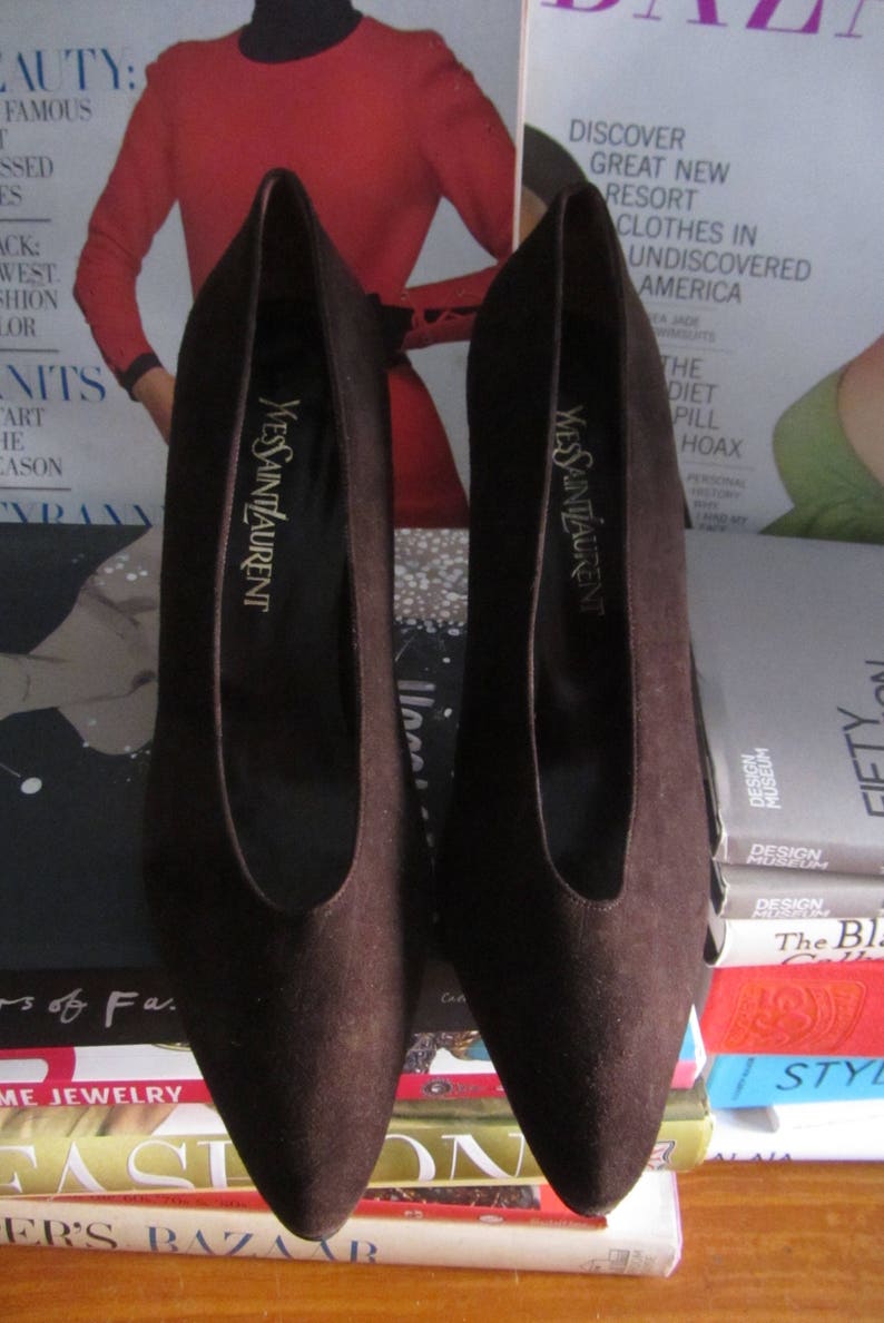 vintage Yves Saint Laurent pumps 80's 90's high fashion minimalist image 4