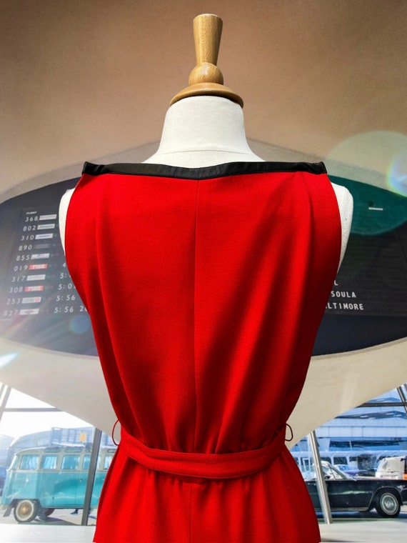 Vintage Courreges red and black dress | 60s 70s A… - image 6