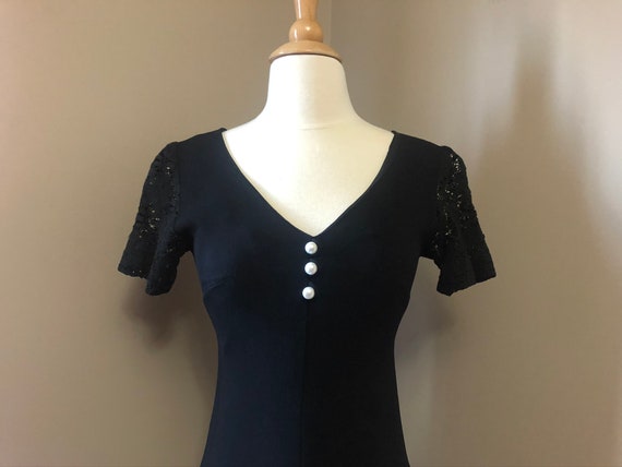 1960s Radley of London black mini dress | 60's Bo… - image 4