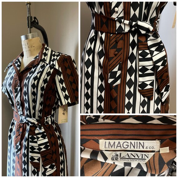 1970s Lanvin geometric print dress | 70's High Fa… - image 9