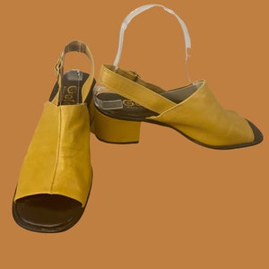 1970s mustard yellow sandals 60's 70's boho hippie image 4