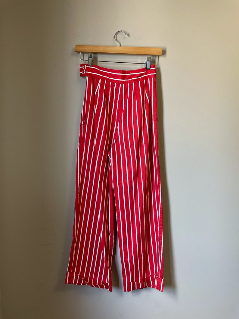 vintage Courrèges striped cotton pants 70's High Fashion Paris Designer image 4