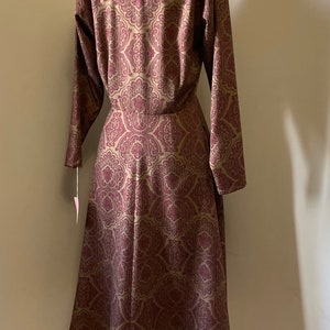 1980s Calvin Klein autumnal paisley dress 80s does 50s image 8