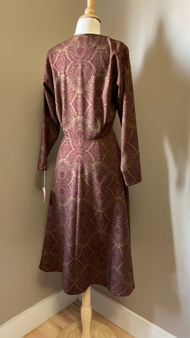 1980s Calvin Klein autumnal paisley dress 80s does 50s image 8