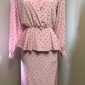 Vintage Lilli Ann polka dot skirt suit image 2