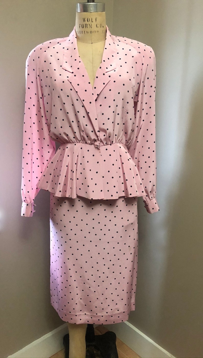 Vintage Lilli Ann polka dot skirt suit image 2