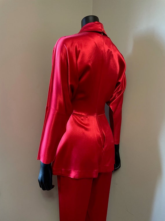 1980s Norma Kamali lipstick red jumpsuit - image 8