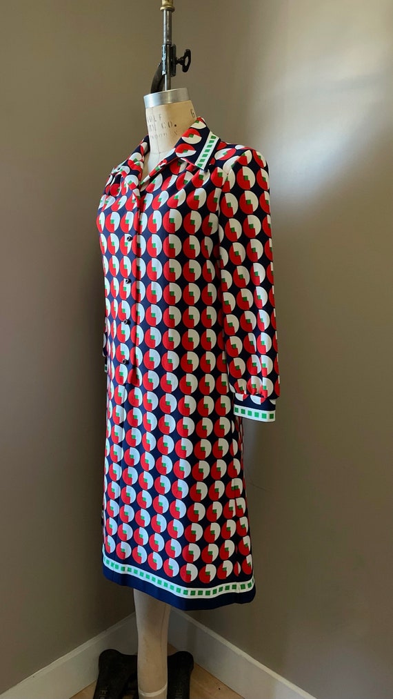 1960s geometric shirt dress | 60's 70's Mod Op Art - image 4