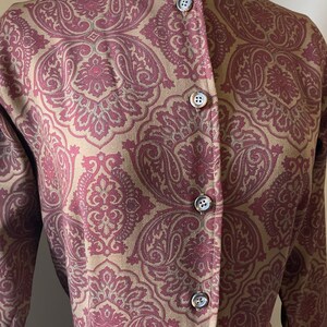 1980s Calvin Klein autumnal paisley dress 80s does 50s image 7