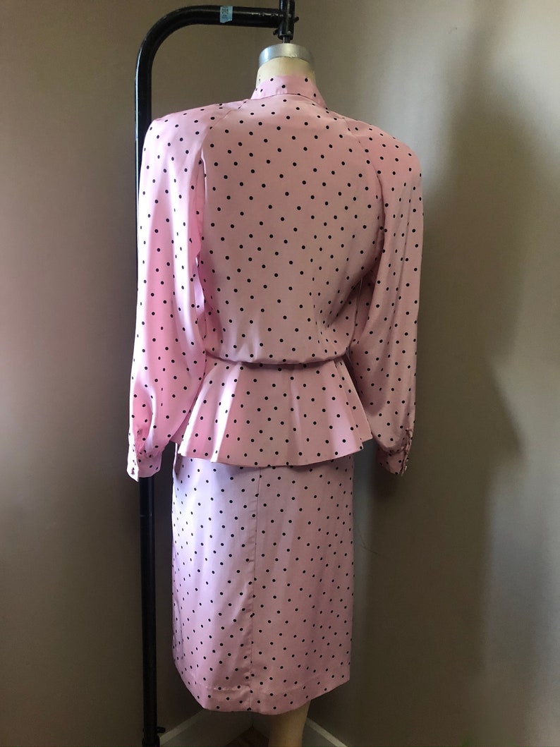 Vintage Lilli Ann polka dot skirt suit image 6