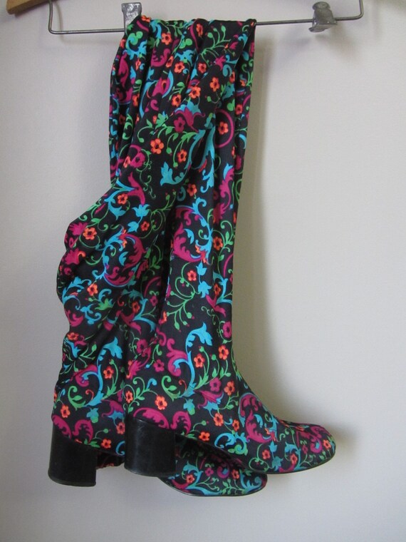 1960s RARE psychedelic paisley Pan-T boots | 60's… - image 3