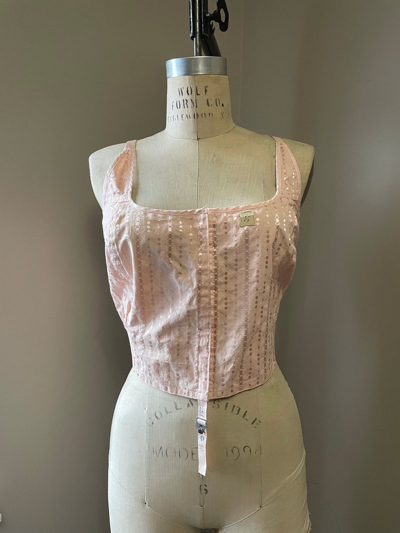 1920s antique blush pink brassiere 20s 30s flapper lingerie bra image 2