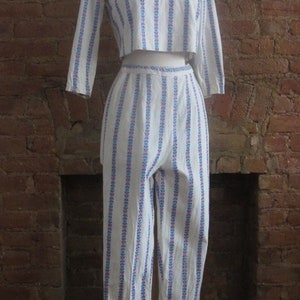 1950s crop top and cigarette pant set | 50&#39;s MCM Classic Mid Century | XS | Audrey Hepburn