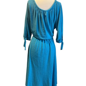 1970s aqua blue terrycloth dress image 5