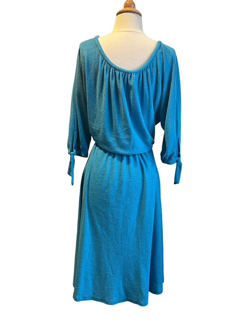 1970s aqua blue terrycloth dress image 5