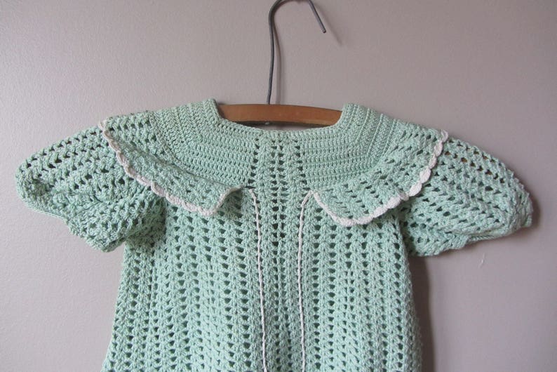 1930s Little Girls Mint Green Crochet Dress Size 2T 3T - Etsy