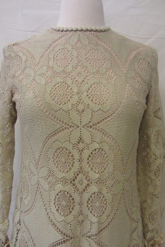 1960s lace mini dress | 60's mod boho - image 7