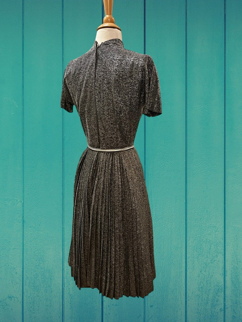 1960s Anne Fogarty metallic dress 60s Cocktail Evening image 4