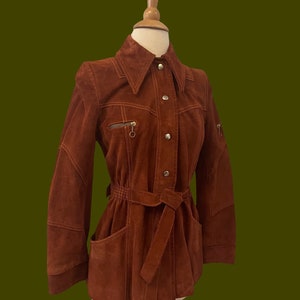 1970s rust suede jacket 60s 70s boho hippie image 3