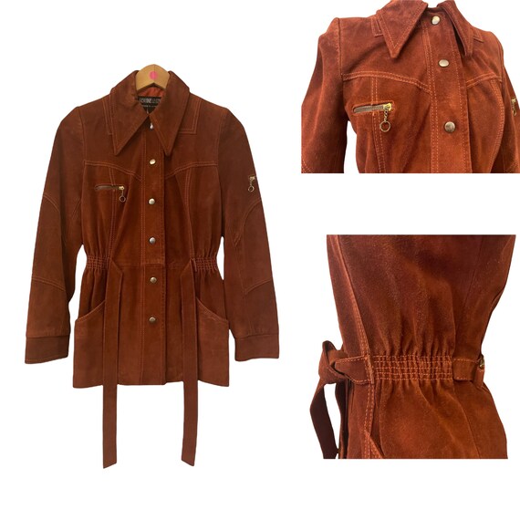 1970s rust suede jacket | 60s 70s boho hippie - image 10