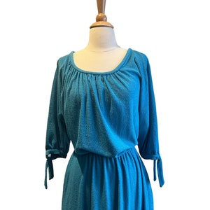 1970s aqua blue terrycloth dress image 4