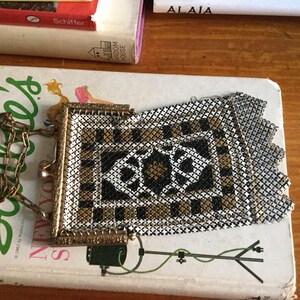 1920s Mandalian mesh purse Antique 20s art deco handbag imagem 3