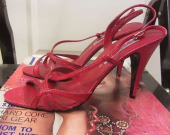 1970s Red Snakeskin Stiletto Heels (deadstock) | 70s 80s
