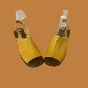 1970s mustard yellow sandals 60's 70's boho hippie image 2