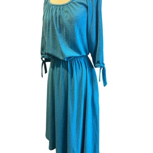 1970s aqua blue terrycloth dress image 6