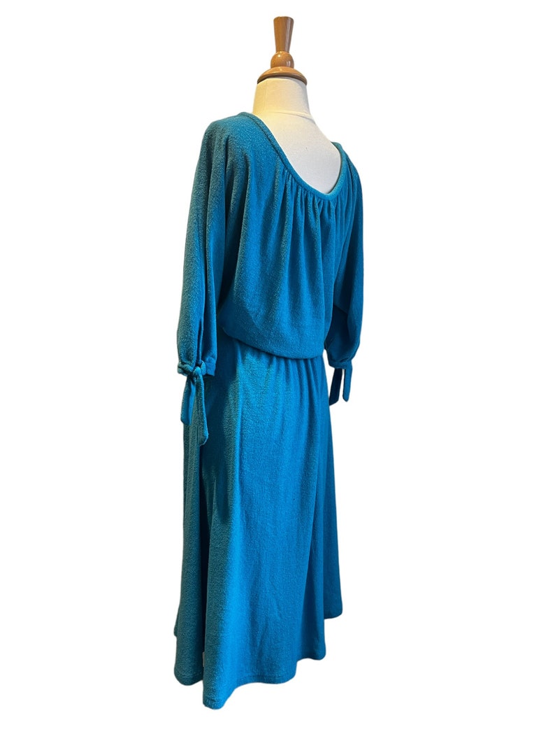 1970s aqua blue terrycloth dress image 7