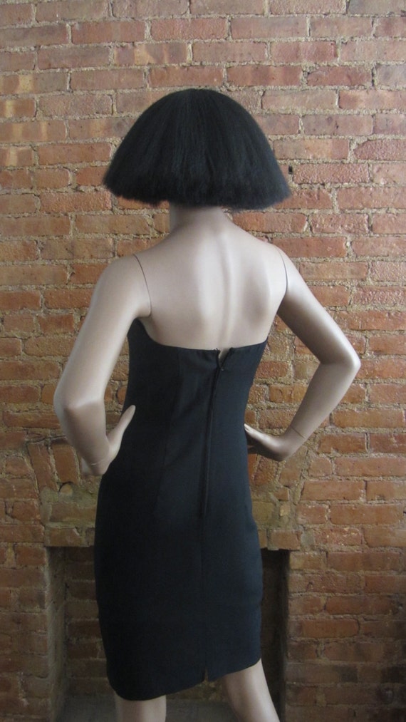 vintage A.J. Bari black cocktail dress | 90's par… - image 4