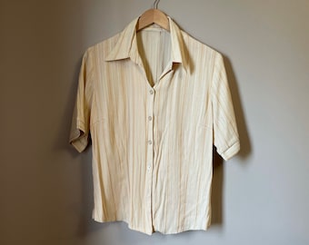 1950s metallic striped cotton shirt