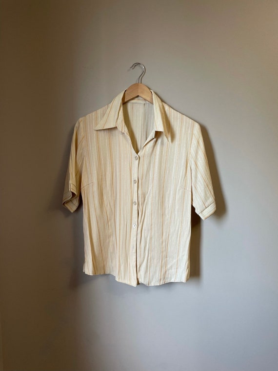 1950s metallic striped cotton shirt - image 2