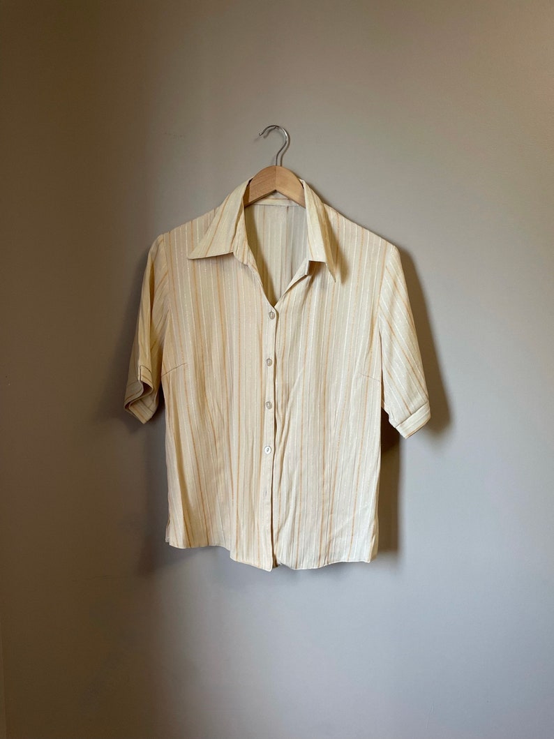 1950s metallic striped cotton shirt image 2