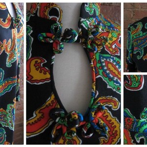 1970s black paisley print dress 70's Retro Groovy Psychedelic image 5