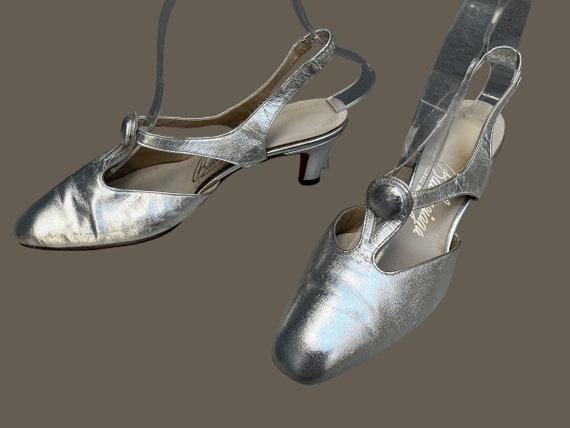 1960s Balenciaga silver heels | 50's 60's Mid Cen… - image 4