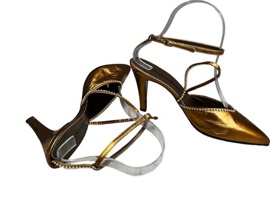 vintage Yves Saint Laurent metallic high heels | … - image 7