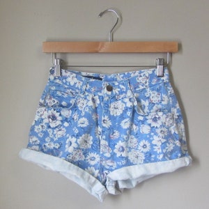 pantaloncini corti vintage floreali in denim / pantaloncini jeans anni '90