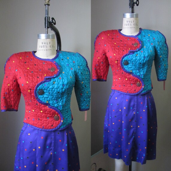 1980s Jeanne Marc jacket & skirt set | 80's design