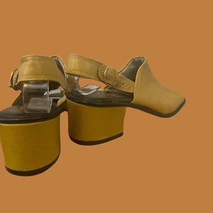 1970s mustard yellow sandals 60's 70's boho hippie image 9