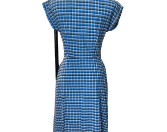 dutch ruched checked midi dress by paper london Halogen Atlantic Pacific Womens NWOT Cottage
