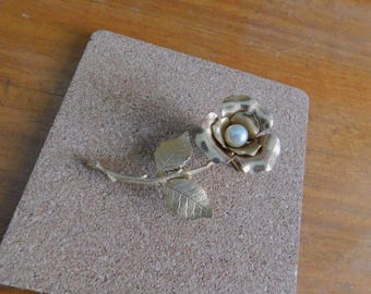 1960s blooming rose brooch | 60's mid century jewelry