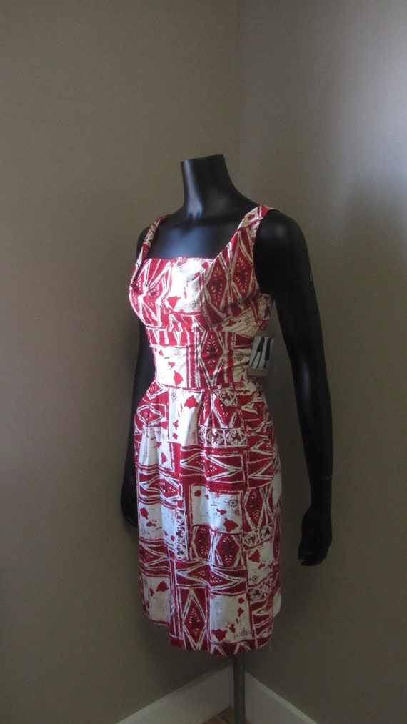 1950s Alfred Shaheen Hawaiian Novelty Print Dress… - image 5