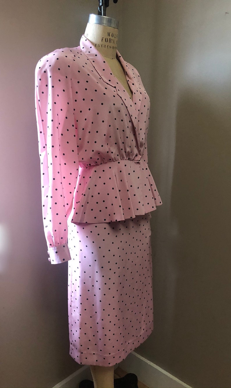 Vintage Lilli Ann polka dot skirt suit image 3